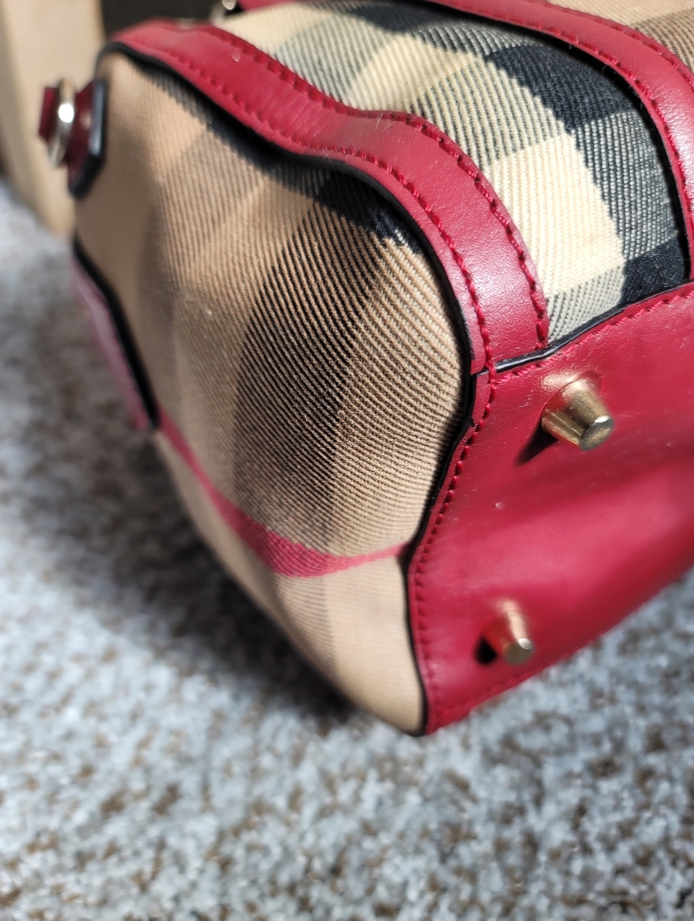 Burberry Tricolor Canvas Leather Boston Bag - Picture 8 of 17